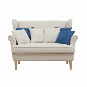 SOGA Ensemble de 6 housses de coussin décoratives bleu marine et blanc pur de 45 cm, motif ondulé festonné pour canapé ou chambre à coucher - Product Image 1