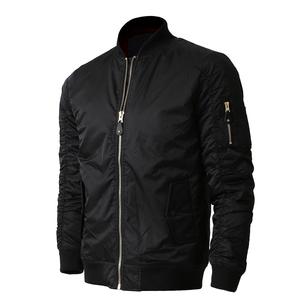 Chaqueta Bomber Negra para Hombre, Cierre de Botones Cubiertos, Cuello Cuadrado, Casual, Resistente al Viento, Acolchado de Poliéster, Larga, Delgada, con Parches, Otoño - Product Image 6