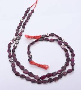 Perles lisses en grenat rhodolite naturel 5x8 MM, perles de pierre précieuse grenat rouge en forme de poire, 14 pouces, perles fantaisie en forme de poire en grenat rhodolite - Product Image 1