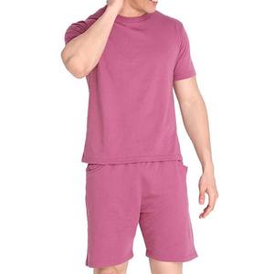 Conjunto de Pantalones Cortos y Camiseta de Manga Corta para Hombre, Talla Grande, de Algodón con Patrón Sólido, Cómodo y Transpirable para Verano, Directo de Fábrica - Product Image 1