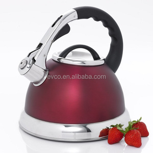 Camille 3.0 Qt. Stainless Steel Whistling <b>Tea</b> <b>Kettle</b> Water <b>Kettle</b> Camp <b>Kettle</b> <b>Tea</b> Pot in Cranberry Color - Product Image 2