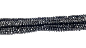 Perles Rondelles Facettées en Onyx Noir Naturel 5mm, Fil de Perles en Onyx Noir de 13 Pouces, Perles d'Onyx Noir Facettées en Gros - Product Image 3