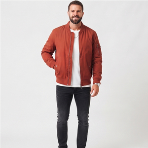 Chaqueta Bomber Personalizada para Hombre, de Primera Calidad, Ligera, Informal, Estilo Urbano, con Cuello Redondo, Cierre de Cremallera, Chaqueta Bomber de Nailon - Product Image 5