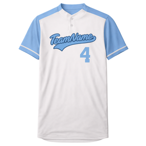 Youth Two <b>Button</b> Custom Baseball Jersey Polyester Team Uniform Sports <b>Shirt</b> Breathable OEM Wholesale Bulk Supplier - Product Image 2