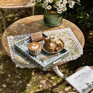 Plateau de service rectangulaire en nacre incrustée, motif feuille mosaïque, fait main, design moderne et luxueux, passe au lave-vaisselle, plateau décoratif - Product Image 5