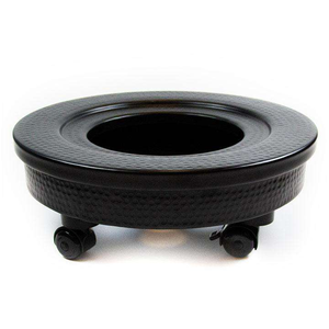 รถเข็นทำเล็บดีไซน์เนอร์พร้อมอ่างแช่เท้า อ่างทำเล็บโลหะสองสี ด้านในเป็นสีดำเงา ด้านนอกเป็นสีดำแบบตอกลาย อ่างแช่เท้าสำหรับทำเล็บ - Product Image 3