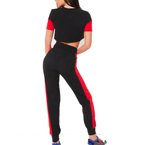 New Arrival Spring Fall 3 Colors Long Sleeve Sweat Embroidery Sweatshirt Suits Casual Crop Top Sexy Women 2 Piece Short Set - Product Image 5