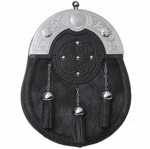 Scottish Semi-Dress Sporran | Scottish Kilt Sporran | Gothic Kilt Sporran with <b>Chain</b> <b>Belt</b> Fashionable Scottish Sporran - Product Image 1