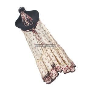 Vestido Maxi de Seda Vintage Hecho a Mano para Mujer, Estilo Bohemio Hippie, Lote al por Mayor, Vestido de Noche Elegante sin Mangas para Dama - Product Image 6