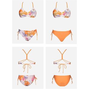 Conjunto de Bikini con Estampado Floral para Mujer 2026, Sexy, con Frente Fruncido, Acolchado, Lazos Laterales, Cintura Baja, Traje de Baño de Dos Piezas - Product Image 2