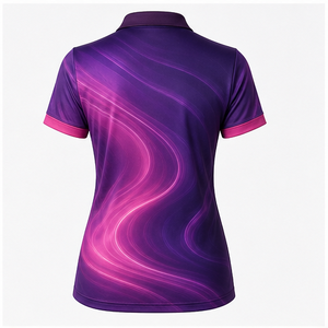 Custom Purple Magenta <b>Neon</b> Wave <b>Womens</b> Polo <b>Shirt</b> Quick Dry Breathable Short Sleeve Performance Golf Team Uniform WPS-0793 - Product Image 2