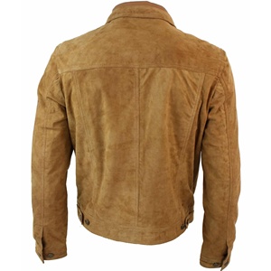 <b>Men's</b> Brown <b>Suede</b> Shirt <b>Jacket</b> Casual Autumn Wear Turn-down Collar Regular Fit Single Breasted Button Closure Sample Available - Product Image 6