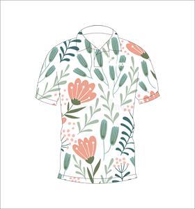 Polo Botánico Personalizado, Transpirable y Ligero, Ropa Deportiva para Golf, Manga Corta, Sublimado, Diseño Floral - Product Image 3