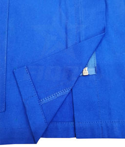 Tunique de soins de santé en coton OEM avec col et manches à passepoil et poches, unisexe adulte, bleu clair, uniforme de beauté pour femmes, blouses médicales - Product Image 4