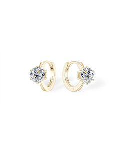 Magníficos Pendientes de Aro con Diamantes Redondos Cultivados en Laboratorio, con Oro Sólido de 14K, Joyería de Compromiso Solitario para Regalo de Pareja - Product Image 4