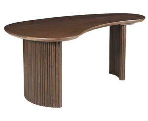 Mesa de Centro Moderna para Sala de Estar, de Madera Maciza de Acacia con Acabado en Nogal, Forma Irregular, Plegable, Ecológica, con Patas Curvas - Product Image 3