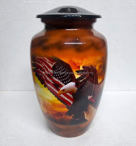 Venta al por mayor de urnas de cremación personalizadas de alta calidad para cenizas humanas de metal de aluminio de recuerdo de cremación para adultos suministros funerarios urnas - Product Image 6