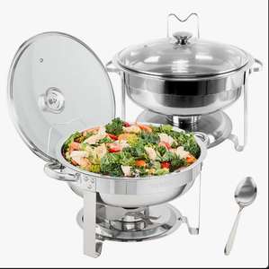 Juego de 2 calentadores de comida redondos de metal para catering y buffet al mejor precio - Product Image 6