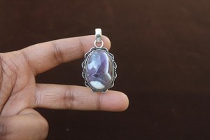 Colgante de Amatista con Plata 925, Joyería Tribal Hecha a Mano, Collar Boho, Regalo Único para Mamá - Product Image 4