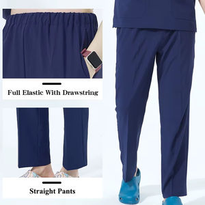 Conjunto de Uniformes Médicos Elásticos Antiarrugas Unisex, Top con Cuello en V, Pantalones Jogger, Ropa de Trabajo para Médicos, Enfermeras y Hospitales - Product Image 4