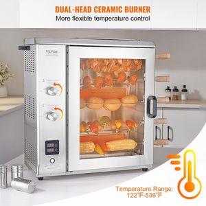 Macchina a Grill Shawarma a 5 corde con griglia verticale a Gas a 2 fuochi girarrosto forno per cottura commerciale di pollo - Product Image 3