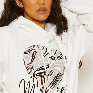 OEM Women Hoodie Polyester Cotton Casual Graphic Pullover Personalized Screen Print <b>Custom</b> Logo Design Streetwear Hooded Top - Product Image 4