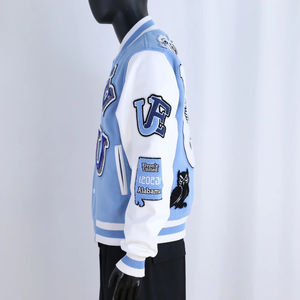 Custom <b>Varsity</b> <b>Jacket</b> <b>Men</b> Leather Sleeve Embroidered Letterman <b>Jacket</b> Hip Hop Streetwear <b>Bomber</b> <b>Jacket</b> - Product Image 5