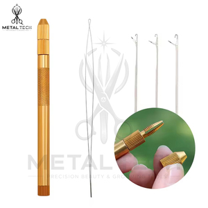 Custom Steel Hair Extension Loop <b>Needle</b> Wire Pulling Hook Threader Tool For Micro <b>Beads</b> Ring Extensions Barbershop Tools - Product Image 3