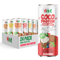 Lait protéiné de noix de coco baies mélangées 330ml VINUT Vietnam Fabrication 20g Prix de gros de protéines Échantillon gratuit Marque privée OEMODM