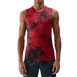 Custom Men's High Quality Solid <b>Red</b> <b>Black</b> Color Tank <b>Top</b> With Round Neck Athletic Gym Fitness Workout Wear Adults <b>Tops</b> For Men's - Product Image 1