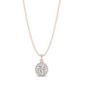 REYES - Collares con Colgante de Moissanita de Corte Redondo Brillante de 3.22 Quilates en Oro Sólido de 14K, Regalo de Boda, Joyería Fina para Novia - Product Image 1