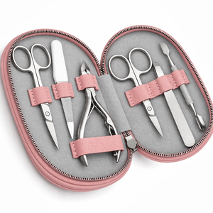 Luxury Stainless Steel <b>Professional</b> Manicure <b>Kit</b> 6 Piece <b>Nail</b> Clipper Set Portable Classic Style Case for Adult Use - Product Image 3