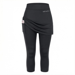 North Approach High Waist Asymmetric Yoga <b>Leggings</b> <b>With</b> <b>Pockets</b> Sweat Wicking Breathable Calf Length Women's Sportswear - Product Image 1