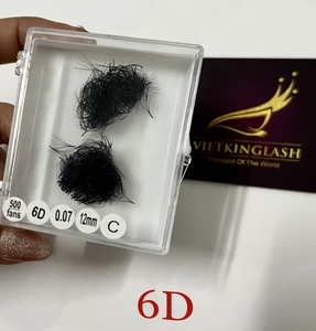 ขนตาปลอมสำหรับต่อขนตาปลอม PBT 6D 3D ก้านสั้นทำจากใย PBT ปรับแต่งได้ - Product Image 3