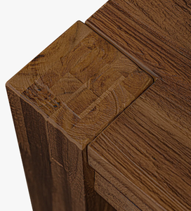 Ensemble de table à manger en teck recyclé au design simple et moderne, finition rustique naturelle, plateau à lattes, pour usage extérieur - Product Image 6