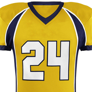 Camiseta deportiva de fútbol americano estilo streetwear, azul, con rayas, sublimada, para hombre. - Product Image 3
