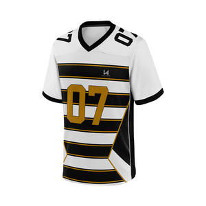 Maillots de football américain personnalisés unisexes respirants 100% polyester imprimés streetwear avec patch brodé et logo lettre pour uniformes d'équipe - Product Image 4