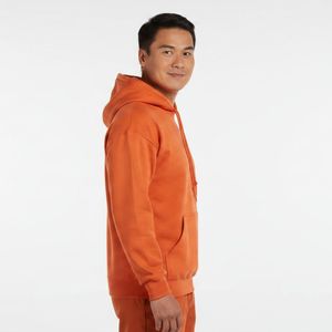 เสื้อฮู้ดดี้ผู้ชายแบบหนา 330 กรัม ผ้าฟลีซเนื้อหนัก ทรงโอเวอร์ไซส์ สำหรับฤดูหนาว  แบบเรียบ  ย้อมสีพื้น  รับสกรีนโลโก้ตามแบบ OEM - Product Image 2