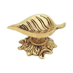Lampe à huile Diya artisanale en laiton, petite feuille décorative, en forme de feuille, pour Pooja, Deepak, pour temple hindou, décoration intérieure, festival Diwali, vente en gros - Product Image 2