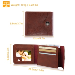 Portafoglio esile da uomo in pelle sintetica con porta-carte da 2 ID con tasca per monete e accessorio da 1 pezzo - Product Image 4