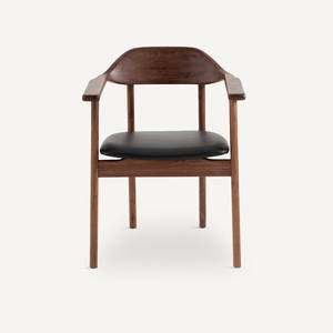 Fauteuil en noyer de style classique moderne, durable, avec dossier en bois massif, meubles de salle à manger - Product Image 2