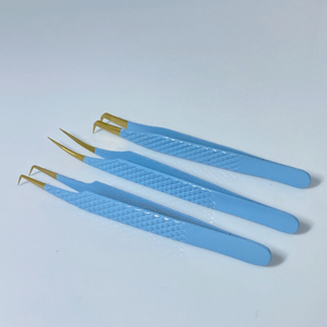 Pinces à cils pour extensions de cils, couleur personnalisée, pointe fine, durables, en acier inoxydable de haute qualité, ensemble de pinces - Product Image 2