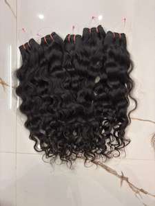 Cheveux humains indiens bruts bouclés crépus en lots, tissage de cheveux de temple non traités, couleur naturelle du cuir chevelu - Product Image 5