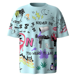 T-shirt surdimensionné à imprimé graffiti pour homme, streetwear, hip hop, tee-shirt imprimé vintage, mode décontractée, personnalisé, unisexe, coton/polyester - Product Image 6