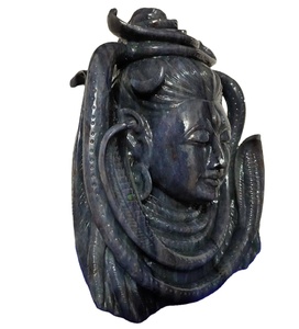 Statue de pierres précieuses d'aventurine de haute qualité faite à la main Shiva naturelle sculptée à travers la sculpture artisanale Style Chakra 8 ''de hauteur - Product Image 4