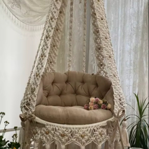 Macrame hangessel,macrame <b>swing</b>,handmade decorasion,gardens <b>swing</b>,gardens decor,macrame chair - Product Image 1