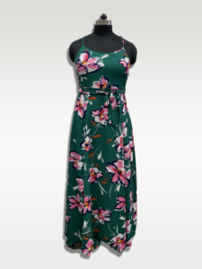 Floral Print Maxi <b>Dress</b> Spaghetti Strap Loose <b>Boho</b> <b>Summer</b> Viscose Polyester Casual <b>Dress</b> With Belt Natural Waistline - Product Image 1