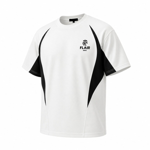 Custom White & <b>Black</b> Oversized Sports T-<b>Shirt</b> – Premium Polyester Performance Streetwear Tee for Men & Women - Product Image 5