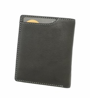 Sangat Direkomendasikan] Dompet Lipat Pendek Unisex Kulit Sapi Asli Castello Lembut dengan RFID, Kantong Koin, Warna Hitam, Desain Baru