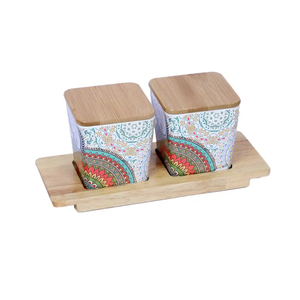 Decorative Wooden Food <b>Storage</b> Box With Tray <b>Containers</b> With Airtight Lids For Kitchen Food Preservation <b>Stackable</b> <b>Storage</b> Box - Product Image 4